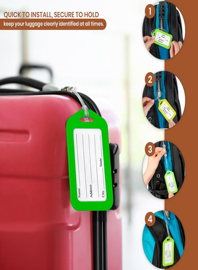 Storite Pack Of 10 Luggage Tags, Smart Tags For Travel Suitcases, Travel Bag Tags For Easily Identification Of Bags (Multicolour), 10 Labels - Image 3